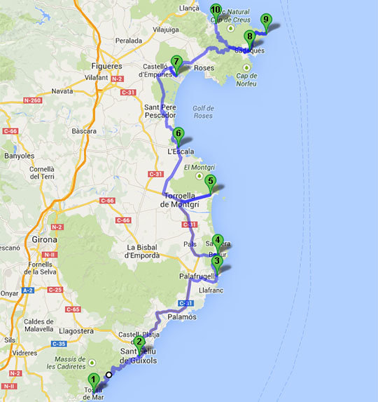 Ruta por la Costa Brava Ruta por la Costa Brava