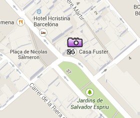 Situación de la Casa Fuster en el Mapa de Barcelona