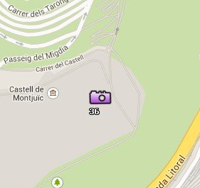 Situación del Castillo de Montjuïc en el Mapa de Barcelona