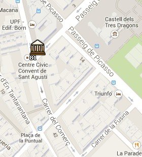 Situación del Museo del Chocolate en el Mapa de Barcelona