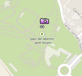 Situación del Parc del Laberint en el Mapa de Barcelona