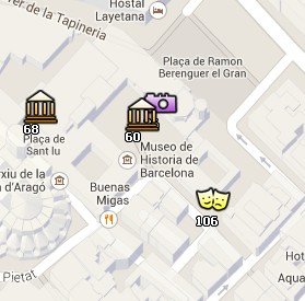 Situación de la Plaça del Rei en el Mapa de Barcelona